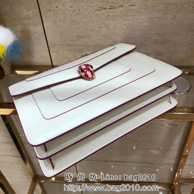 BVLGARI寶格麗 原單品質 最新款蛇頭扣環 奶白色 時尚手提肩背包 35106 FYD1298